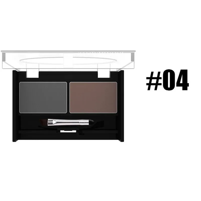 Professional Brand Eyeshadow Makeup 2 Color Waterproof Eyebrow Powder Eye Shadow Eye Brow Palette + Brush Eyebrow Enhancer