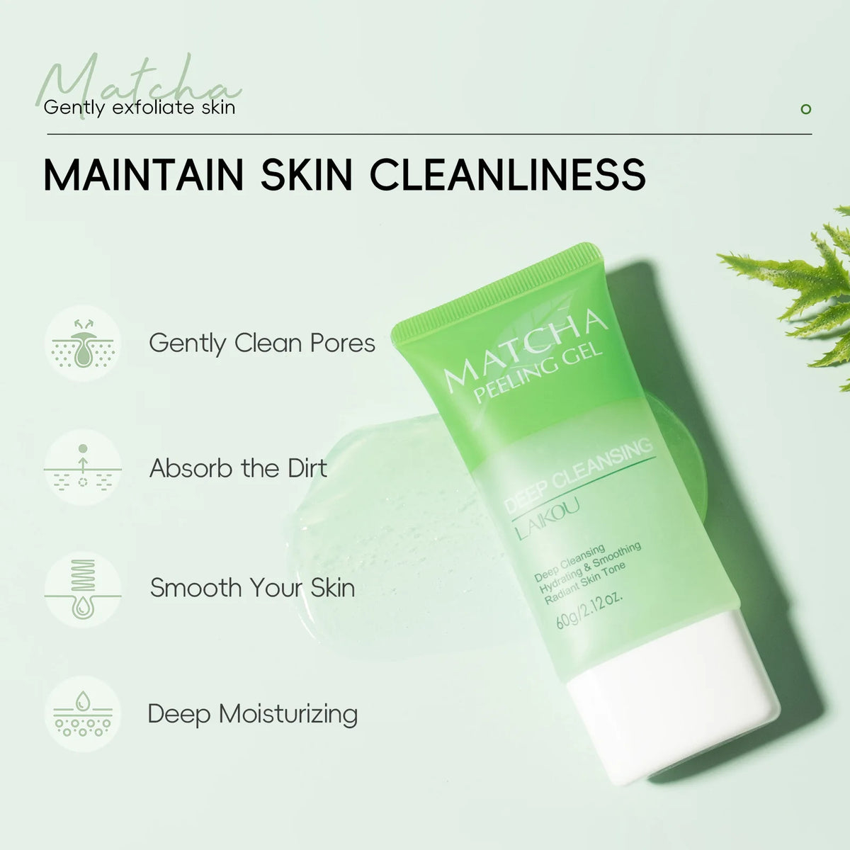 LAIKOU Matcha Exfoliating Peeling Gel Facial Scrub Moisturizing Nourishing Repair Scrubs Face Cream Beauty Skin Care