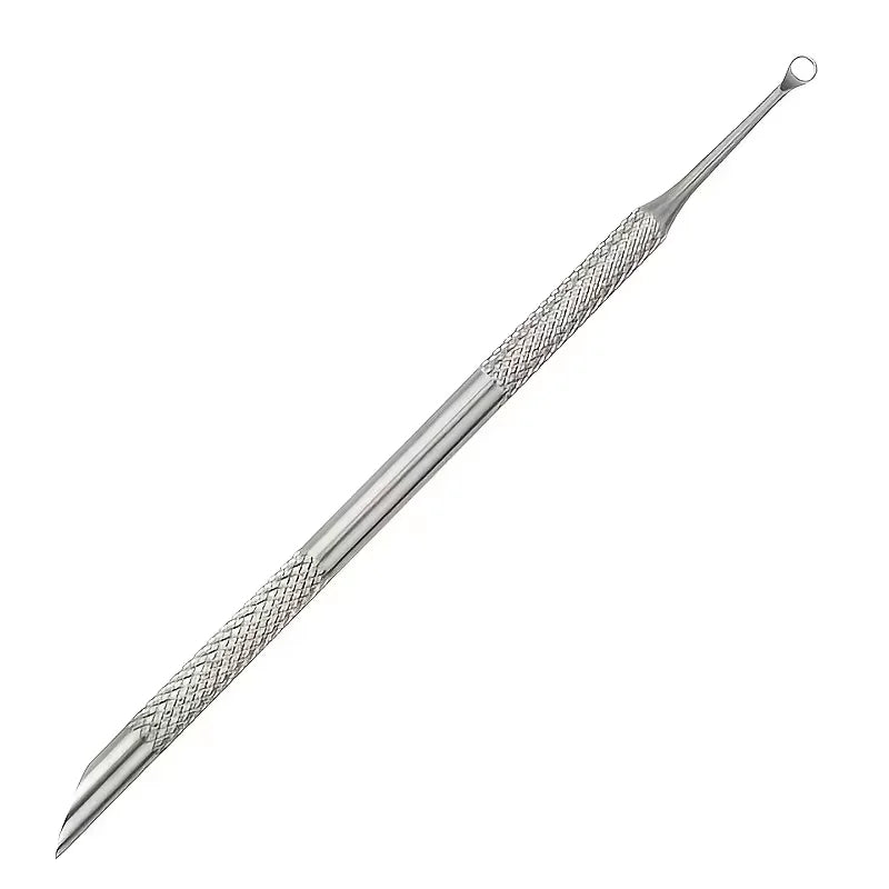 Double-ended Stainless Steel Remover Manicure Sticks Tool Bevelled Nail Grinding File Circle Beveled Head Cuticle Pusher