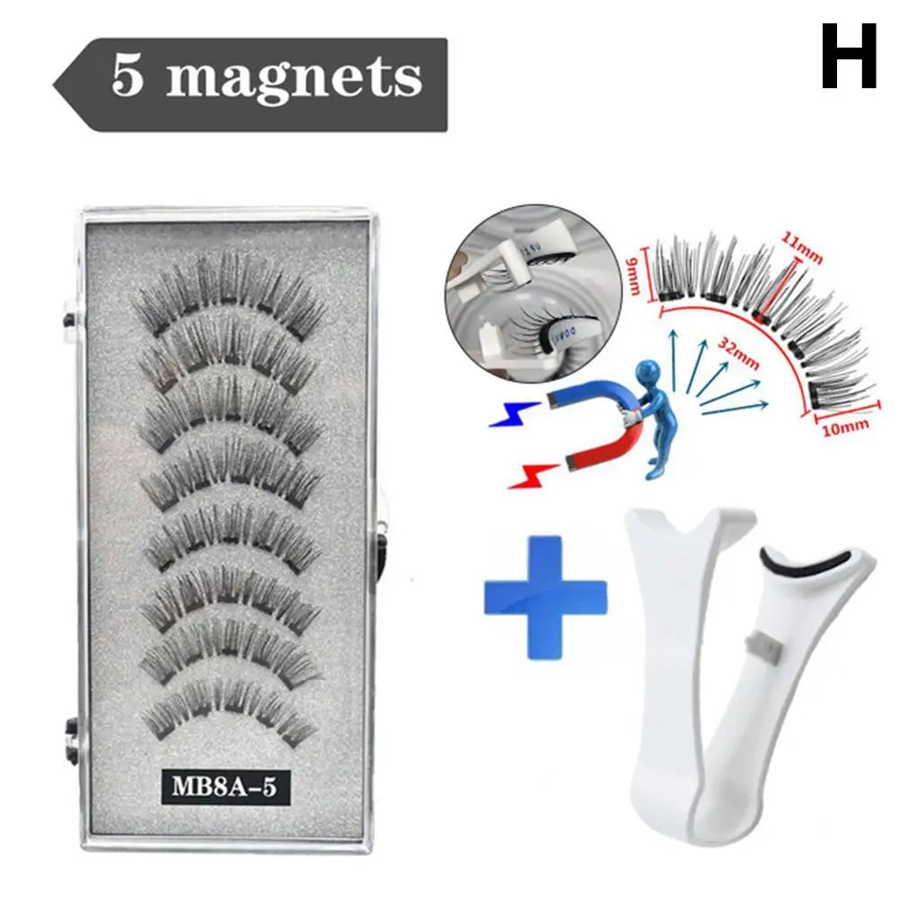 3D Natural ,With 5 Lashes Shipping Handmade Drop False Support Eyelashes Magnetic Reusable H8Y7