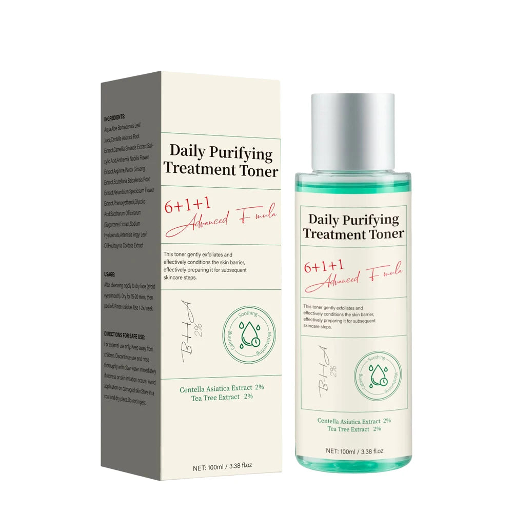 Daily Purifying Treatment Toner with Salicylic Acid & Centella Asiatica,Oil Control & Facial Exfoliation Skin Care Toner,100ml