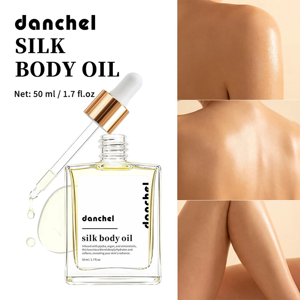 Silk Body Oil Women Firming Anti Aging Moisture Crepey Hydrate After Shower Scented Organic Premium Blend Body Care