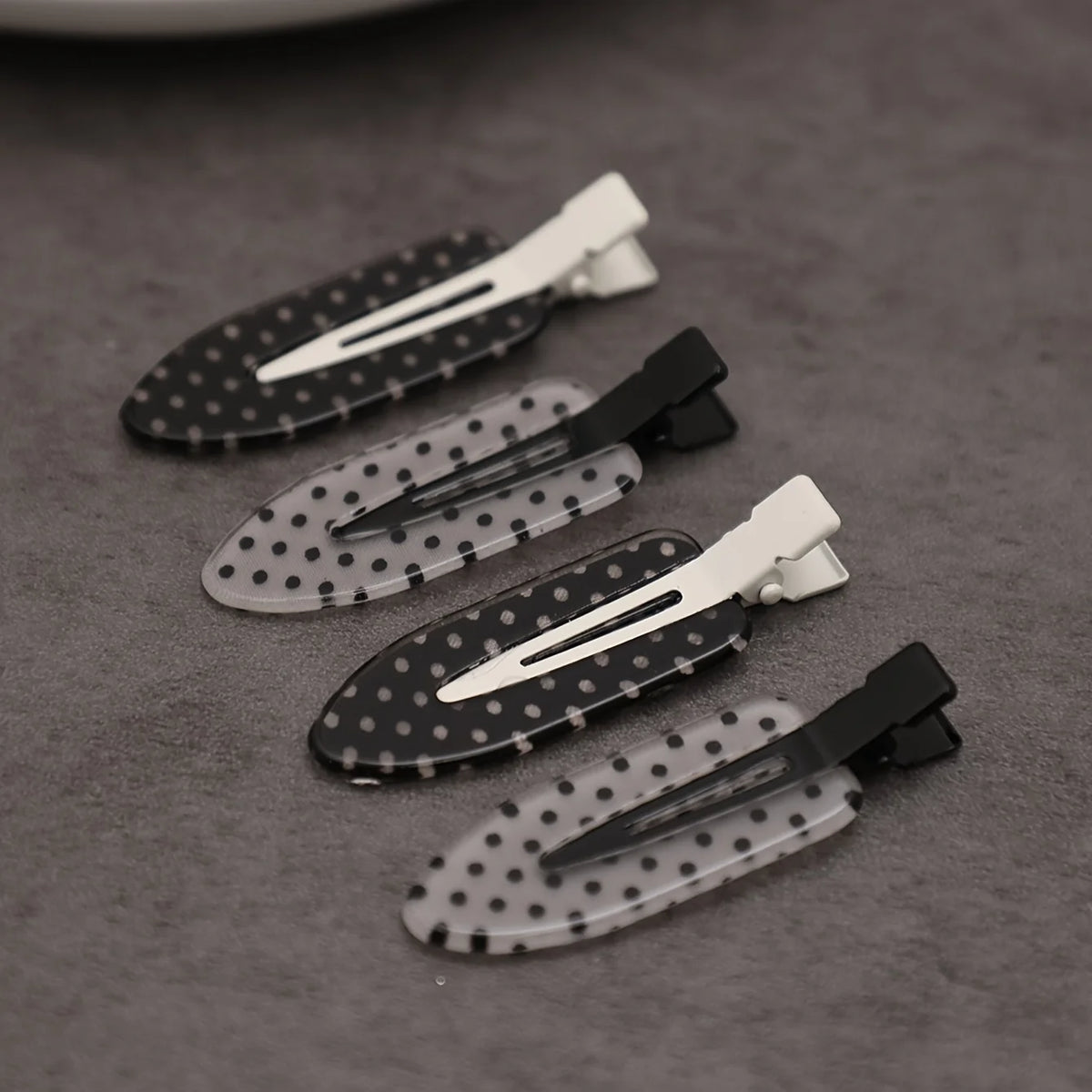 Black White Polka Dot Acrylic Hair Clips Minimalist Secure Hold Suitable for Daily Wear Party Outfits Hair Styling Accessories
