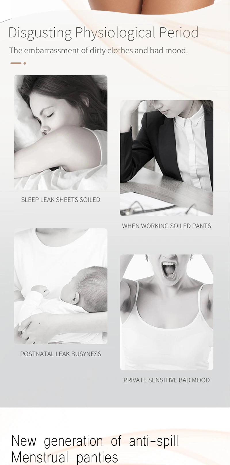 3 Layers Menstrual Panties Absorption Maternity Physiological Incontinence Breathable Briefs Waterproof Period Women Underwear