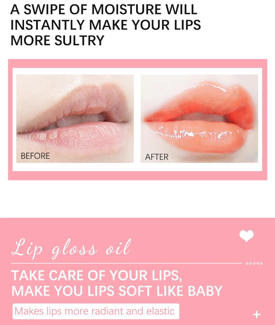 Crystal Jelly Moisturizing Lip Oil Plumping Lip Gloss Makeup Sexy Plump Lip Glow Oil Tinted Lip Plumper