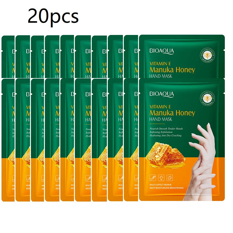 Vitamin E Hand Mask Manuka Honey Nourishing Hydrating Hand Care Film Long-Lasting Moisturizing Soft Smooth Hand Skincare