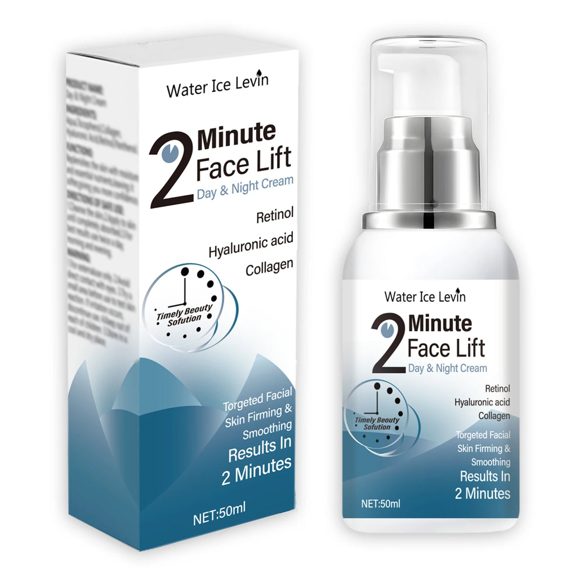 Instant Firming and Rejuvenating Miracle - Water Ice Levin 2 Minute Face Lift Day and Night Cream 50ml