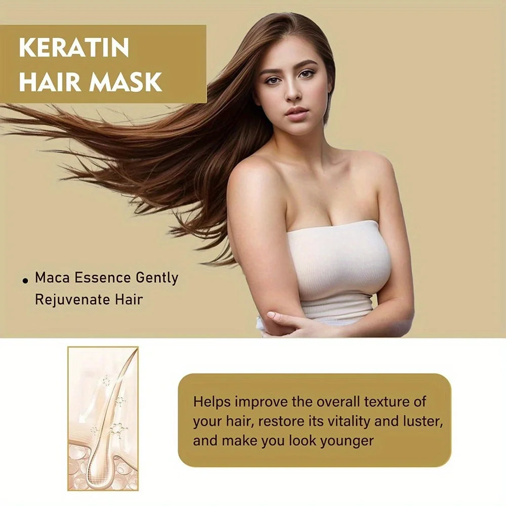 GZE Collagen Keratin Hair Mask - Deep Conditioning for Dry Hair - Infused with Argan Oil, Coconut Oil, and Shea Butter