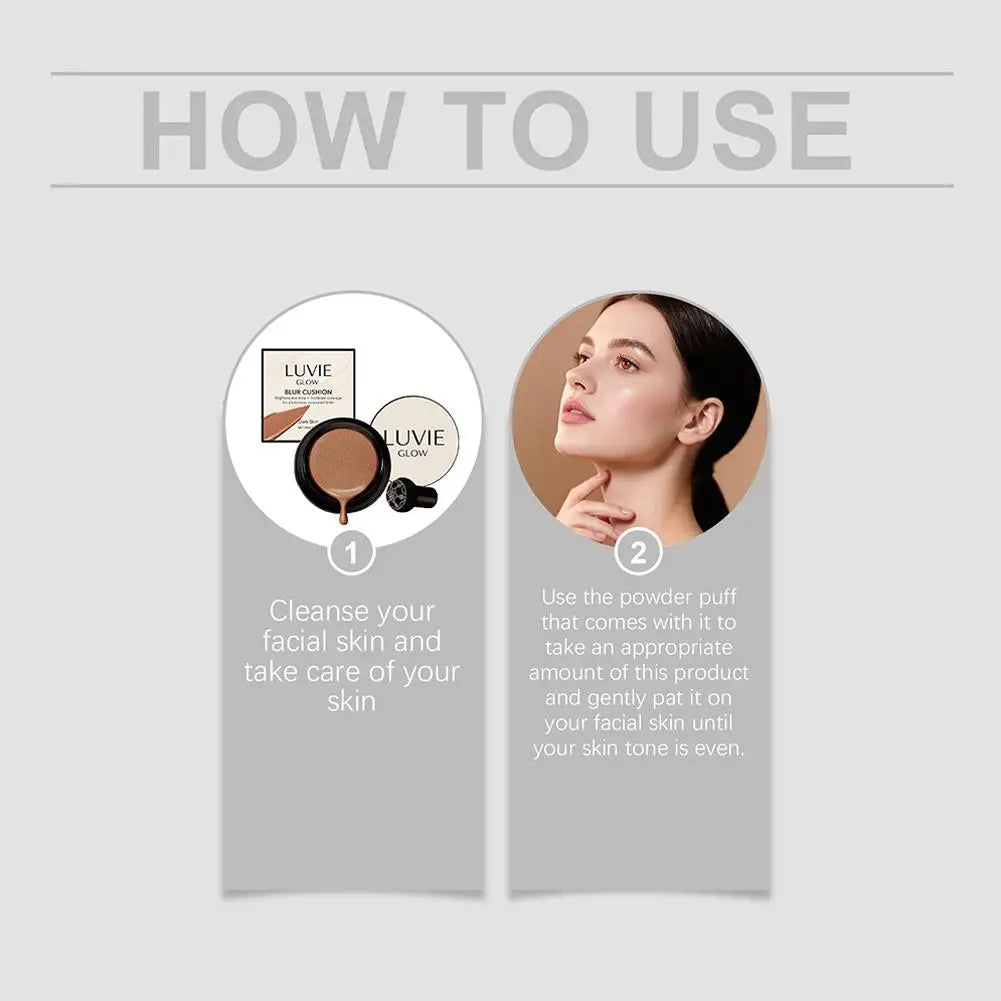 Glow Foundation Mushroom Head Air Cushion CC BB Cream Full Coverage Makeup Foundation Long Lasting Hydrating Even Skin Tone