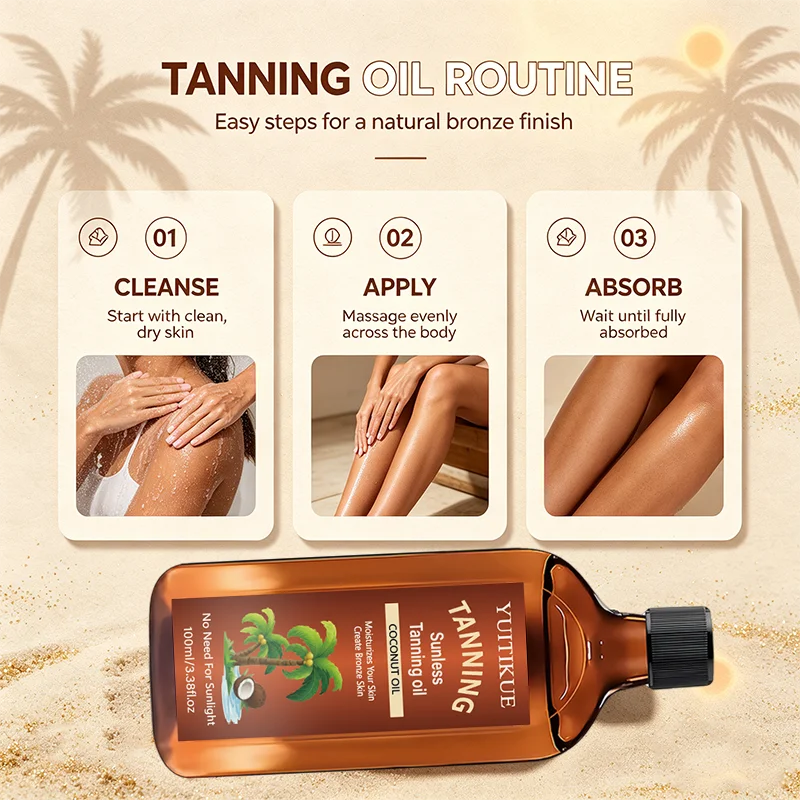 Non-Sticky Self-Tanning Body Serum Fast Absorb Nourish Dry Skin Create Natural Sun-Kissed Tone Holiday Daily Skin Treatment