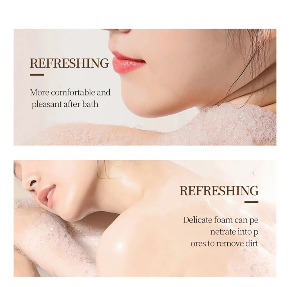 Rose Lavender Kojic Acid AHA Shower Gel Deep Cleansing Brighten Skin Scrub Body Wash Exfoliator Body Care Fragrance Skincare