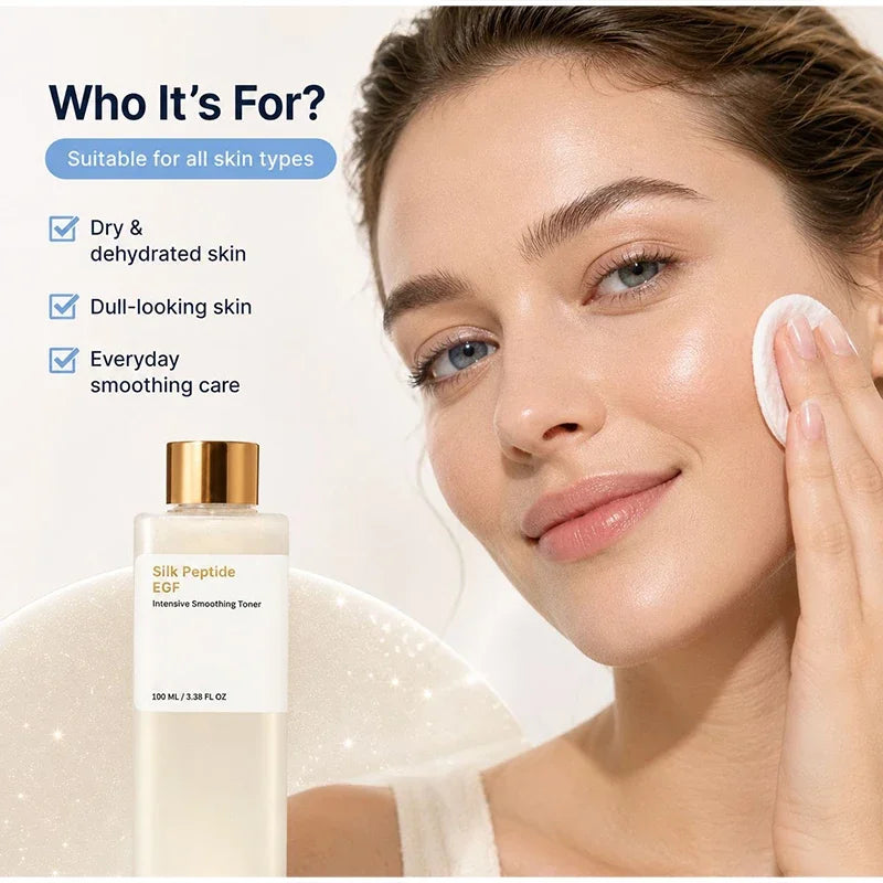 Silk Peptide EGF Facial Toner Gold Particle Smoothing Essence Water Deep Hydration Moisturizing Face Liquid Daily Korea Skincare