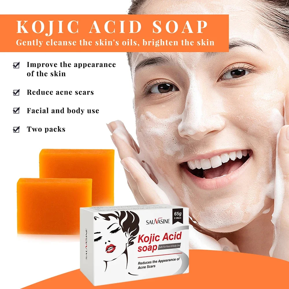 Handmade Kojic Acid Soap Natural Mild Non-irritating Brightening Skin Exfoliator Body Face Cleansing Whitening Soap