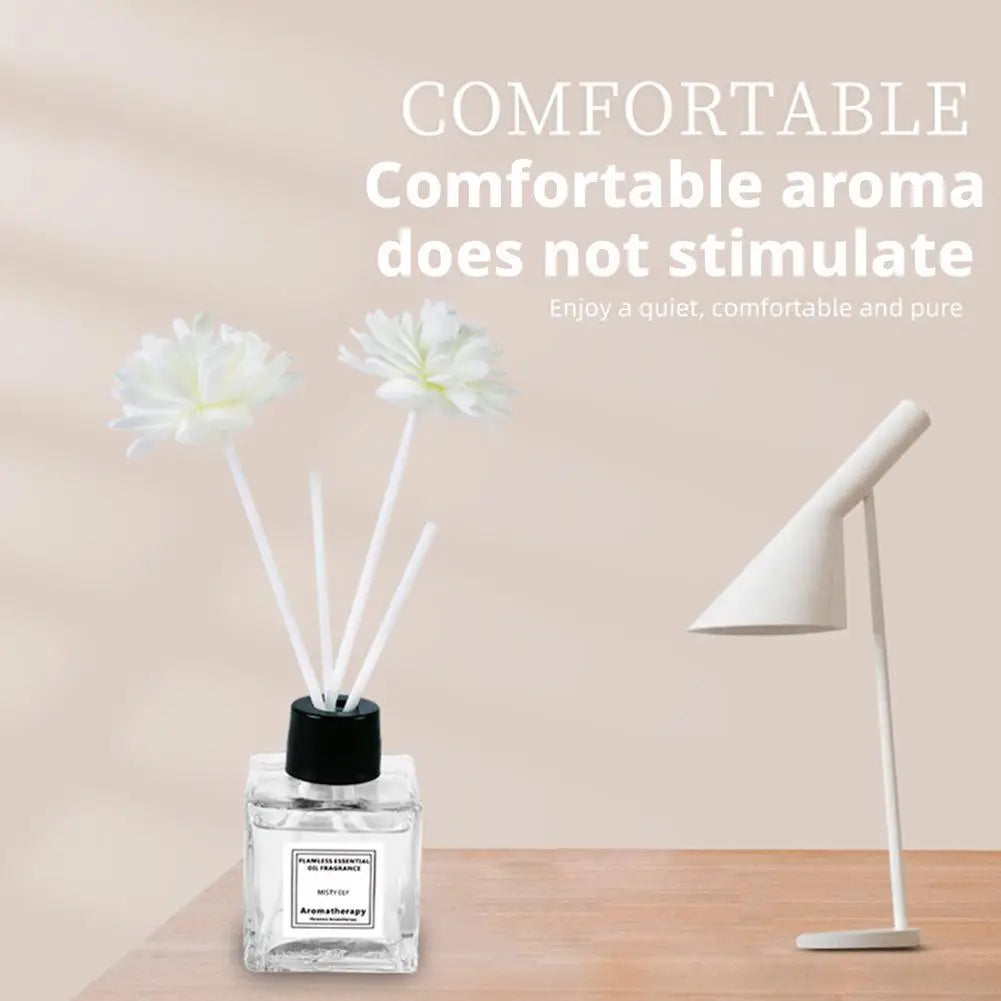 50ml Natural Essential Oil Air Freshener Flameless Home Fragrance Aromatherapy Oil with Reed Diffuser Stick Liquid Air Freshener