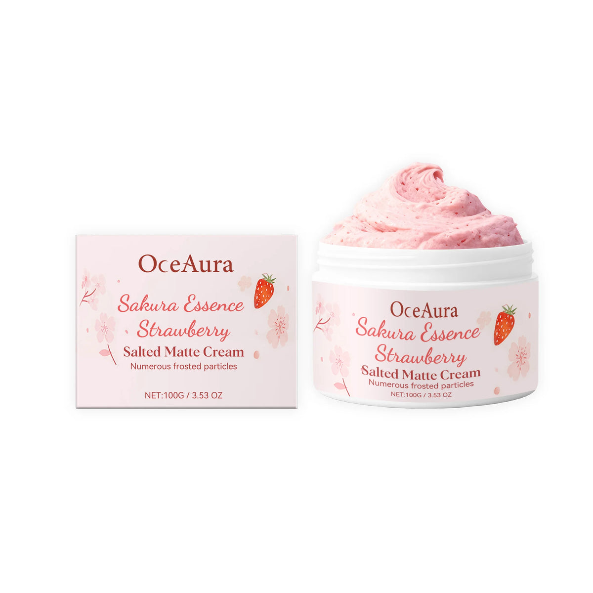Sakura Strawberry Body Scrub Cream Deeply Cleansing Exfoliating Scrub For Smooth & Glowing Skin Dead Skin Removal Moisturizing