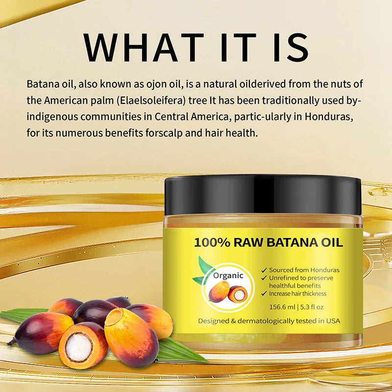 Batana Oil For Scalp And Hair Care, Palm Oil Enriched, Plant Extracts, Scalp And Hair Care Product