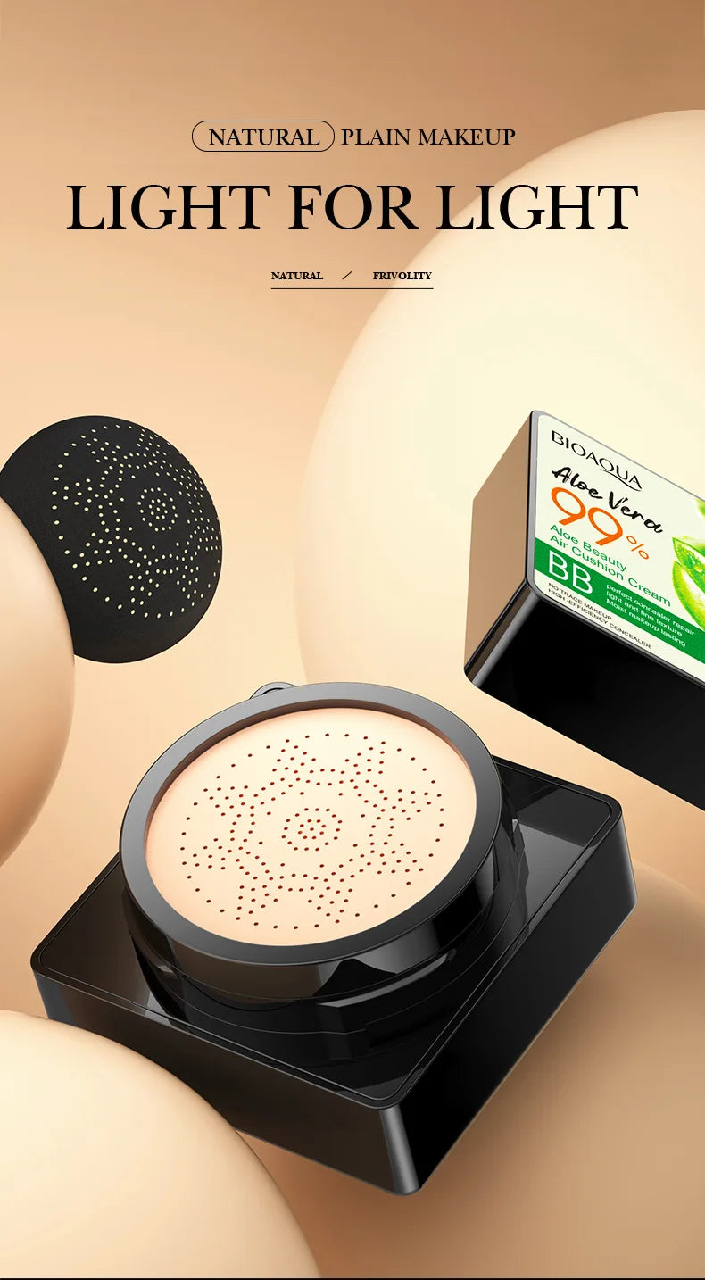 Aloe Air Cushion Foundation CC Cream Water Feeling Flawless BB Cream Moisturizing Oil Control Smooth Natural Concealer
