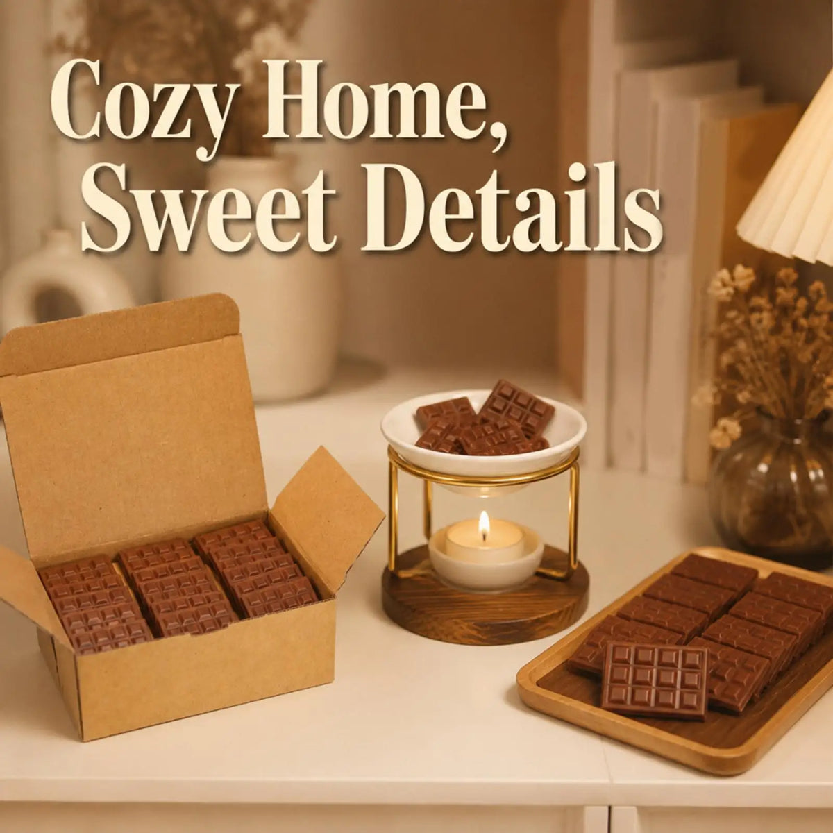 Strong Scent Wax Melts Chocolate Shape, Long Lasting Scented Wax Cubes for Home Fragrance, Bedroom Living Room Decor Gift