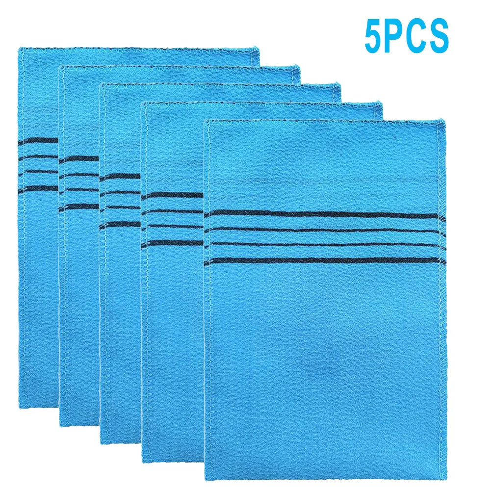 5Pcs Shower Bath Scrub Glove Korean Exfoliating Body Scrubs Shower Towels Wash Cloth Portable For Adults Coarse Grain Brush