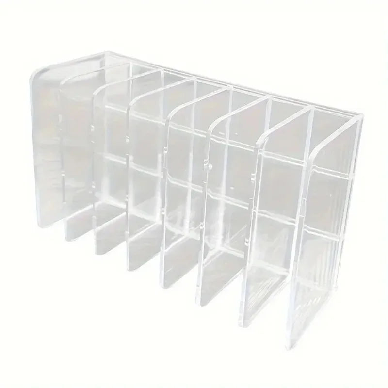 7-Slot Transparent Plastic Cosmetic Organizer Multi-Functional Makeup Holder for Home Office Bathroom Dressing Table Sorting