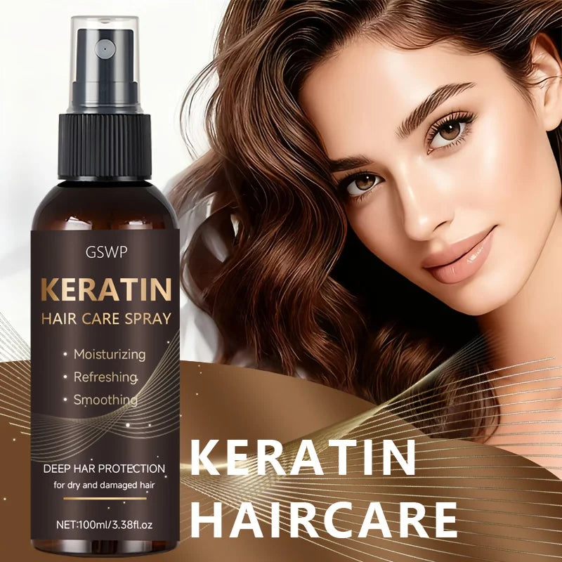 GSWP Keratin Hair Spray Contains Castor Oil and Argan Oil, Quickly Absorbed, Moisturize Hair, Leave It Non-Greasy. 100ml