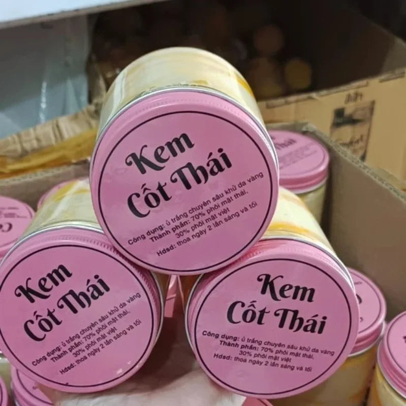 200g Kem Body Cốt Thái Rỉ Dầu Vàng Nắp Hồng Ram Trắng Mịn Da, Chống Lão Hóa, Dưỡng Ẩm Da