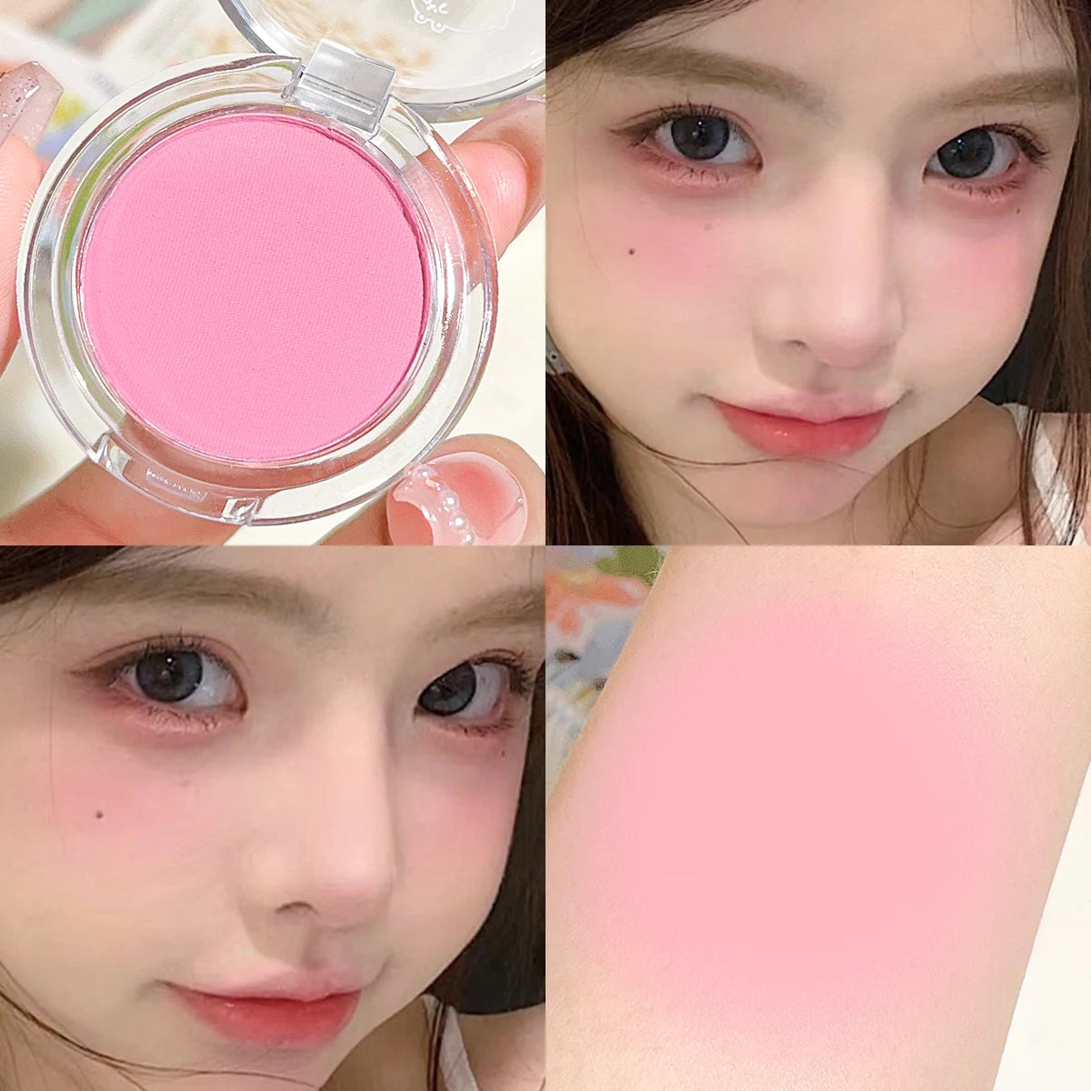 HISYI monochrome blush whitening matte cosmetics vitality girl nude makeup natural smudge monochrome blush plate