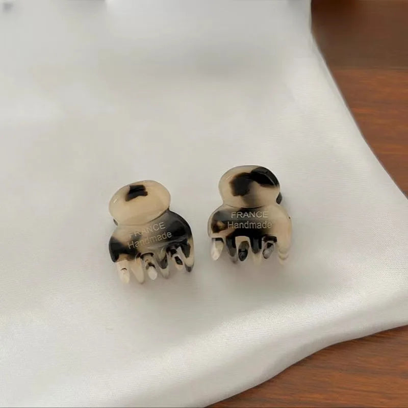 2Pcs/Set Mini 2cm Acetate Small Hair Claw Side Pins Acetate Hair Crabs for Girls Cute Hairpin Clips Women Hair Accessories