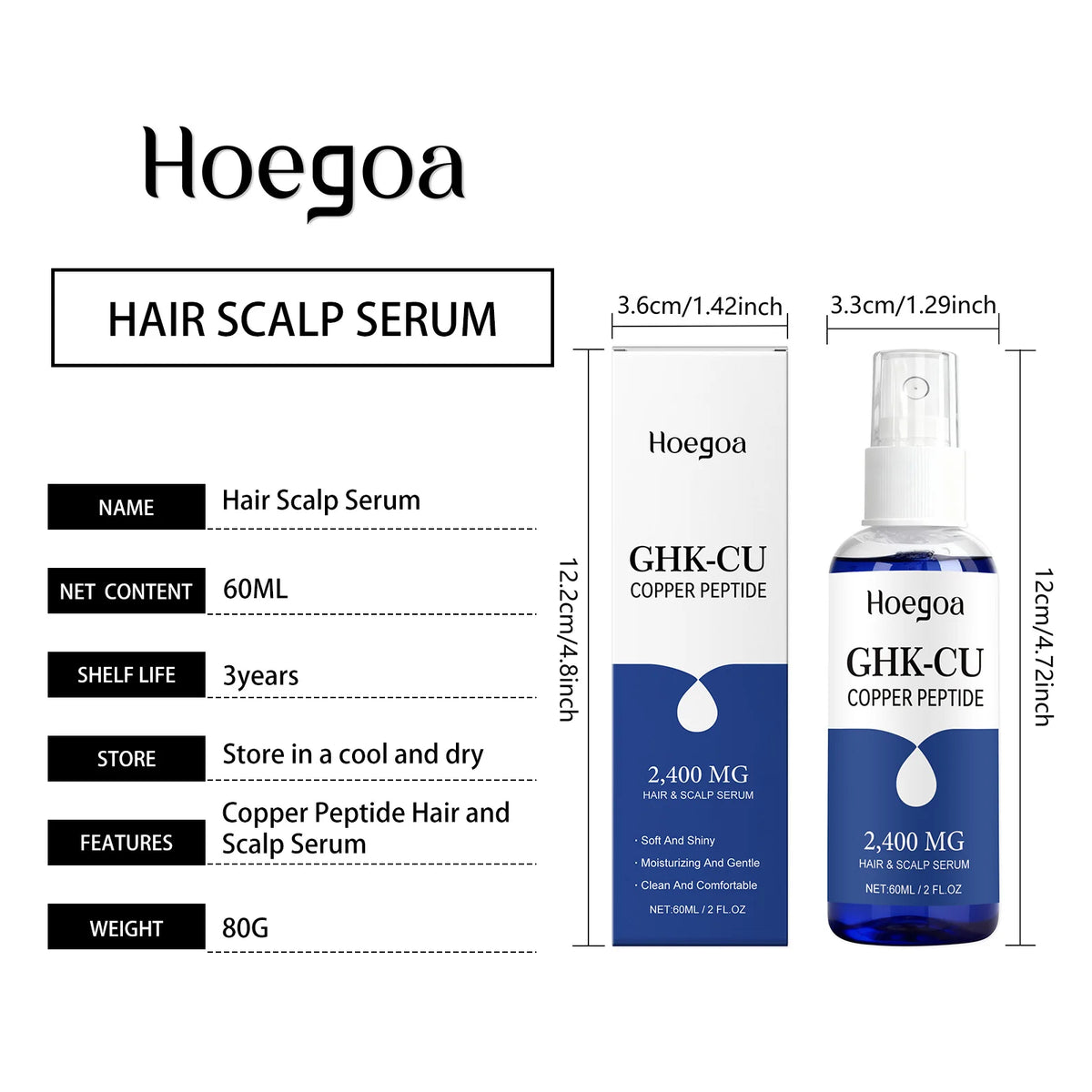 Copper Peptide Hair Growth Serum Anti Loss Improve Thinning Hair Moisturizer Smoothing Repairs Damaged Hair Scalp Care Essence