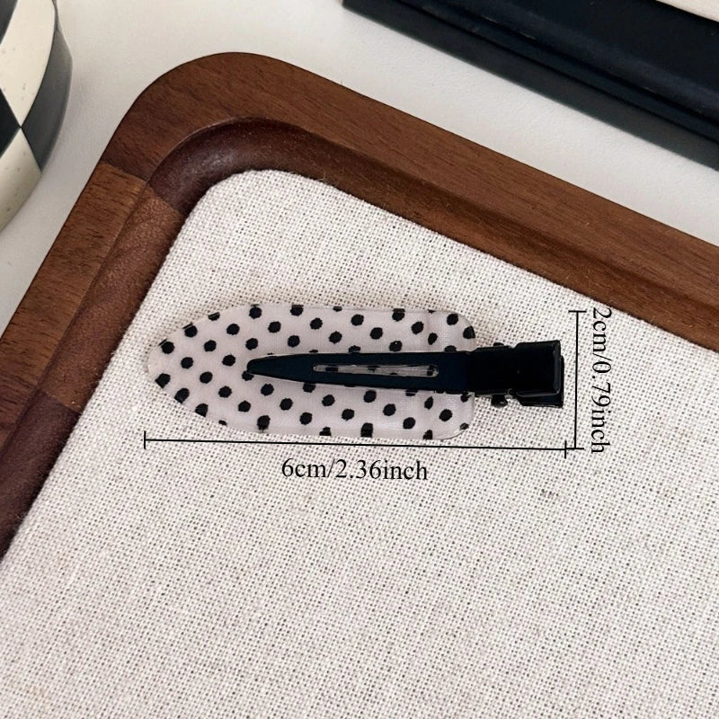 Black White Polka Dot Acrylic Hair Clips Minimalist Secure Hold Suitable for Daily Wear Party Outfits Hair Styling Accessories