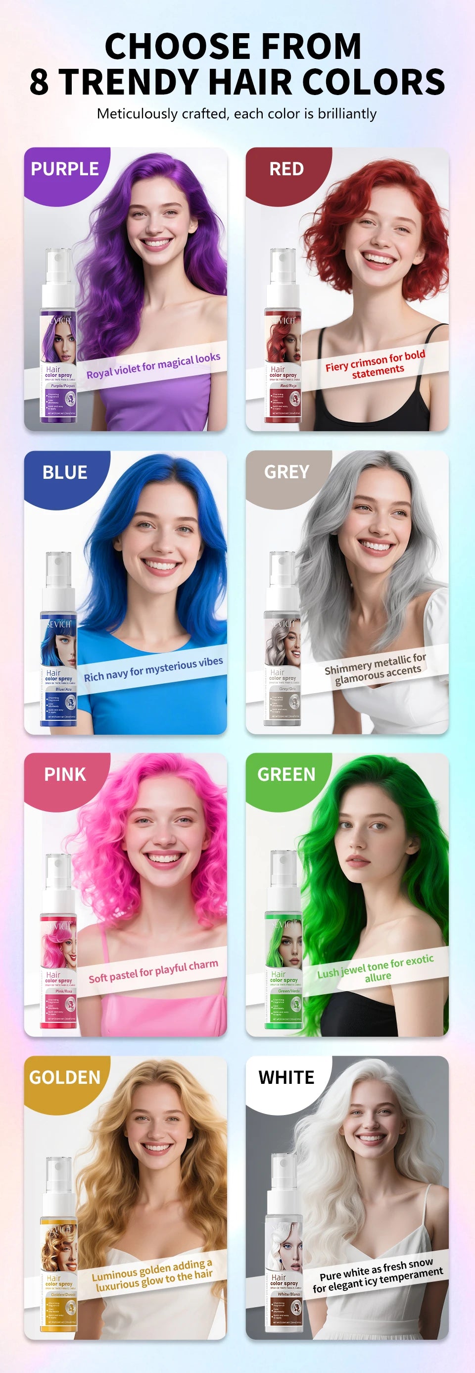New Hair Color Spray 30ml Temporary Diy Hair Dye Spray Halloween Party Costume Instant Hair Styling Spray Disposable Hair Tools