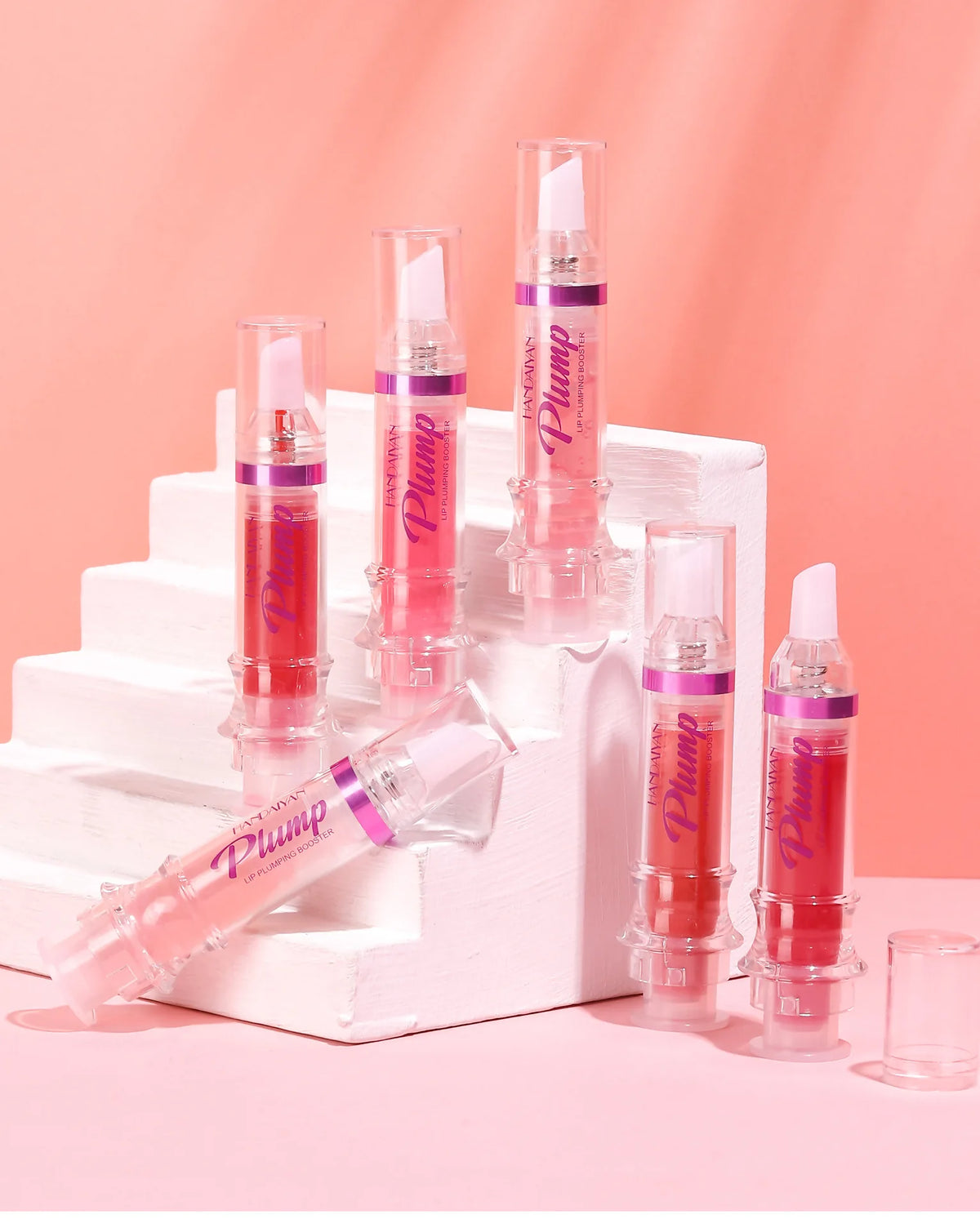 HANDAYAN 6 Color Lip Plumper Gloss Moisturizing Honey Oil Enhancer Transparent Shine Booster Makeup Beauty