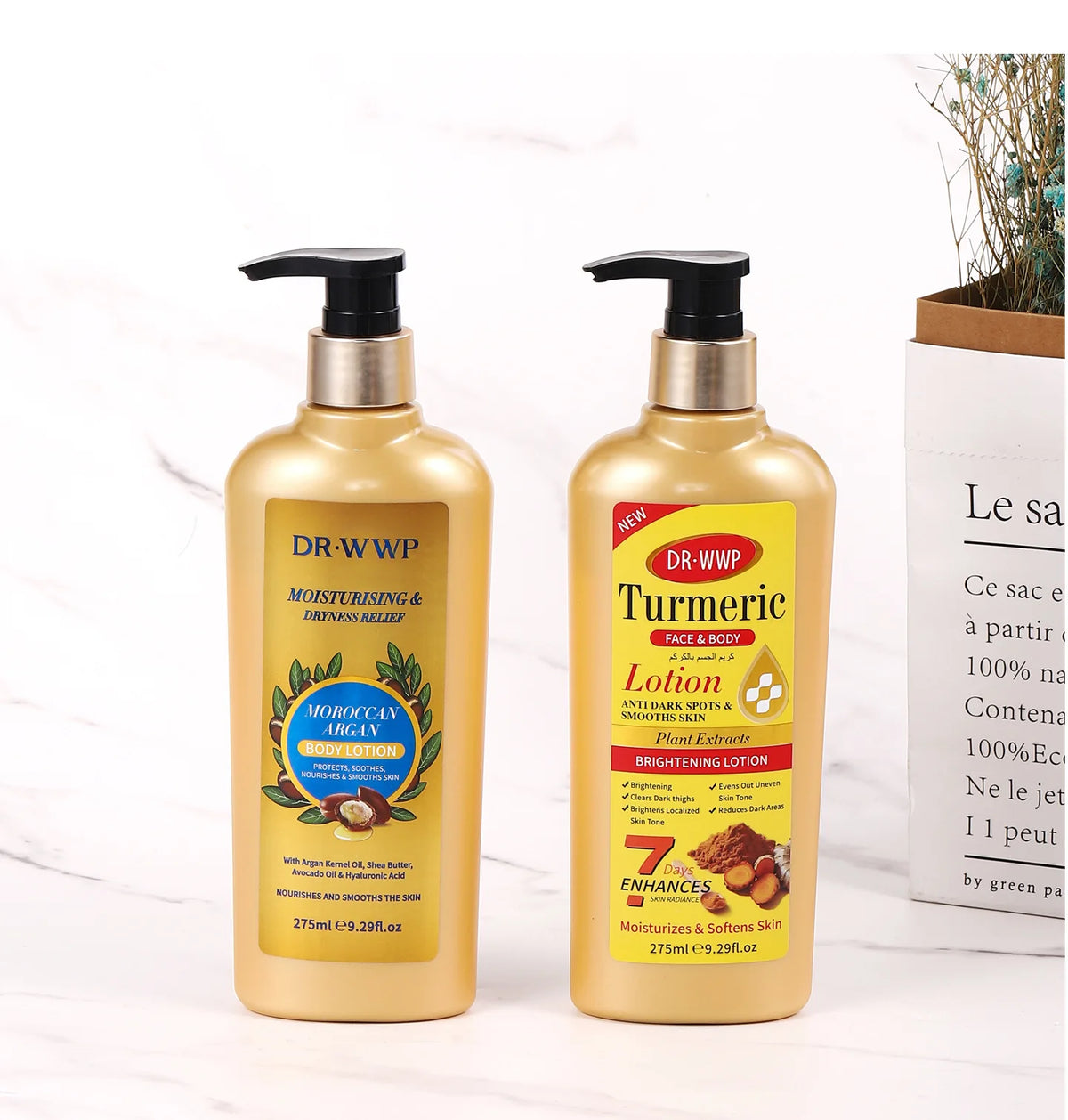 GLUTA WHITE Glutathione Body Lotion 275ml - Whitening & Moisturizing Skin Care with Collagen for Dry Skin Long Lasting Fragrance