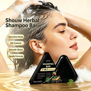 Herbal Ginger & Ginseng Shampoo Bar 80g - 7-in-1 Care for Hair Health, Oil Control, Dandruff & Scalp Balance Daily.