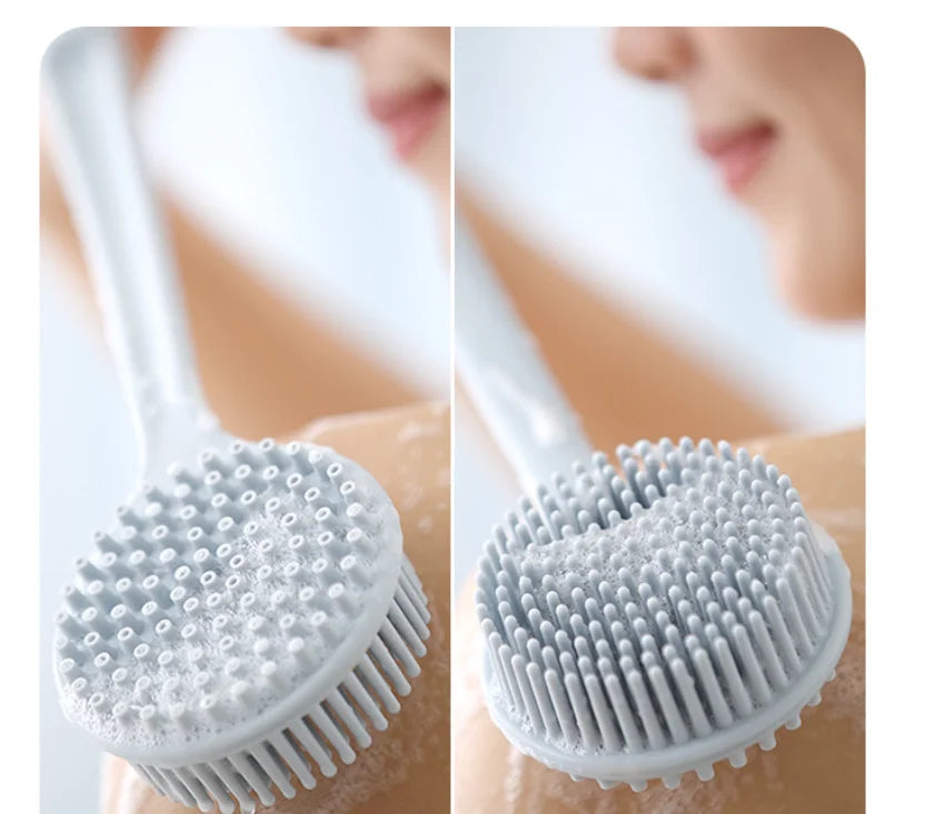 Silicone Long-Handled Bath Brush Massage Back Scrubber Gadget for Bathing - Easy to Hold And Comfortable to Use