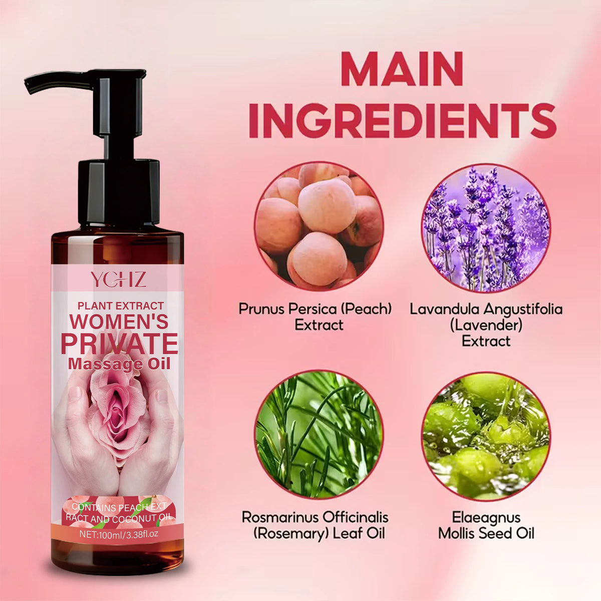 Women's Intimate Massage Oil - Long-Lasting Fragrance, Deeply Moisturizing, Gentle and Non-Irritating, Suitable for All Skin Types, Coconut Scent, Mood-Enhancing, Perfect Gift for Women