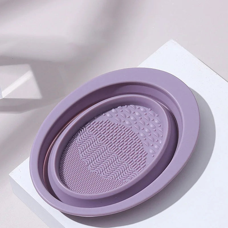 Silicone Makeup Brush Cleaner Bowl Foldable Clean Mat Cosmetic Foundation Eyeshadow Powder Brushes Cleaner Tools Makeup Supplies