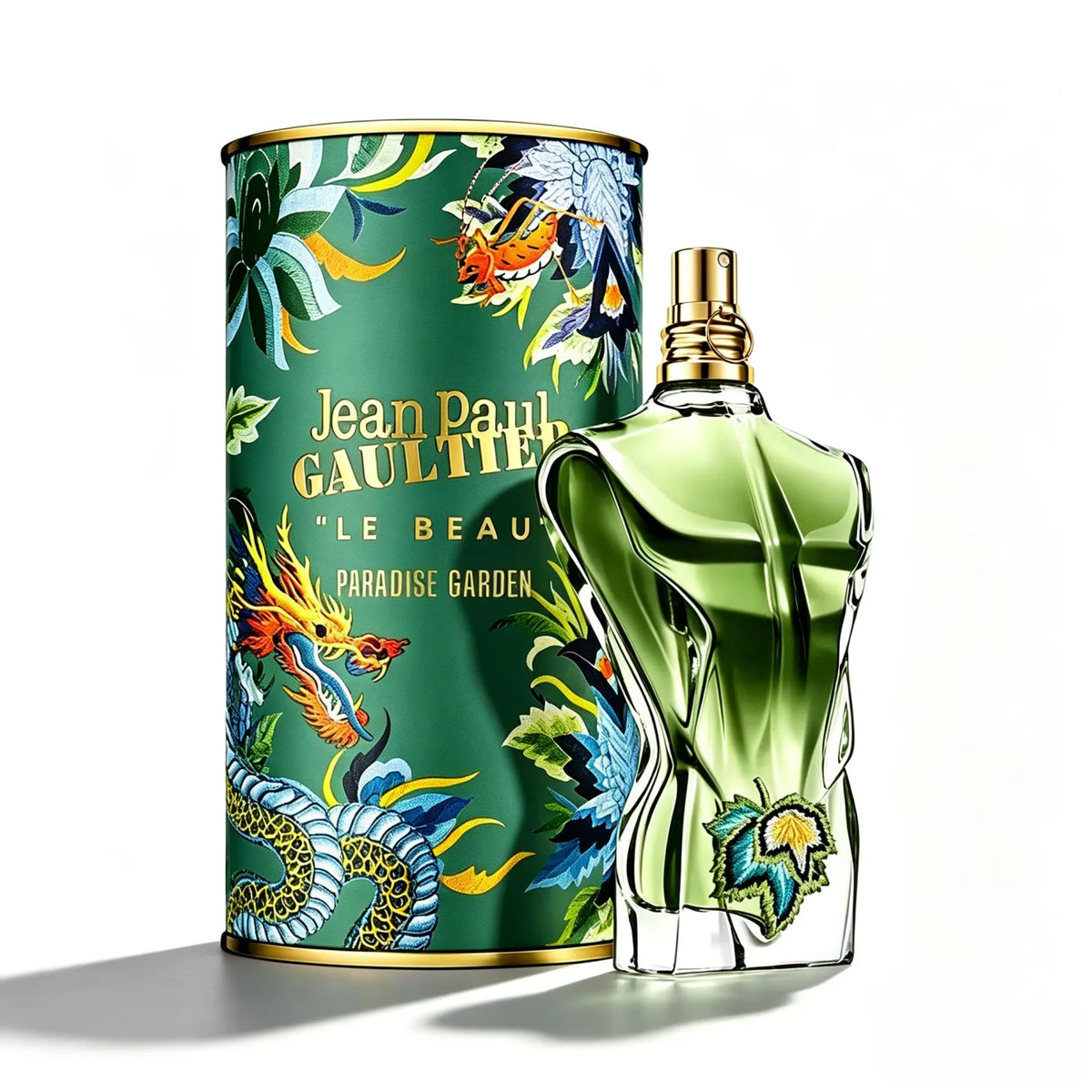 Jean Paul Gaultier Le Beau Paradise Garden Eau De Toilette, Iconic Green Torso Bottle, Fresh Woody Aromatic Luxury Fragrance125ML