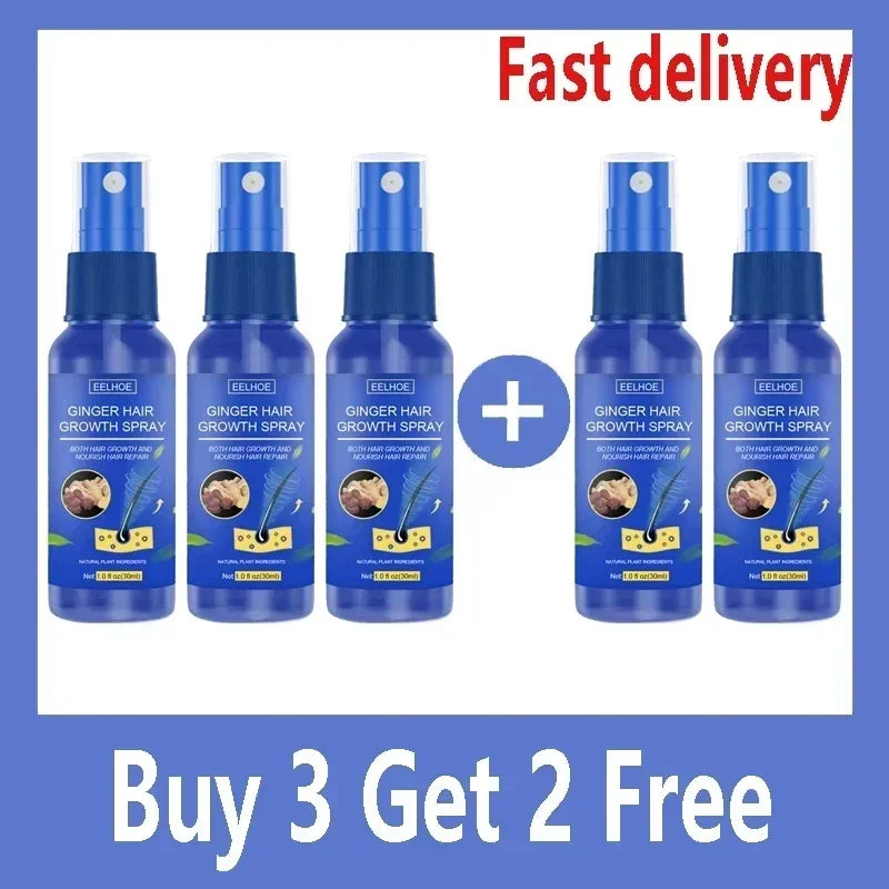 Ginger Hair Growth spray Anti Hair Fall Hair Loss Treatment Growth Essence Oil for Men Women