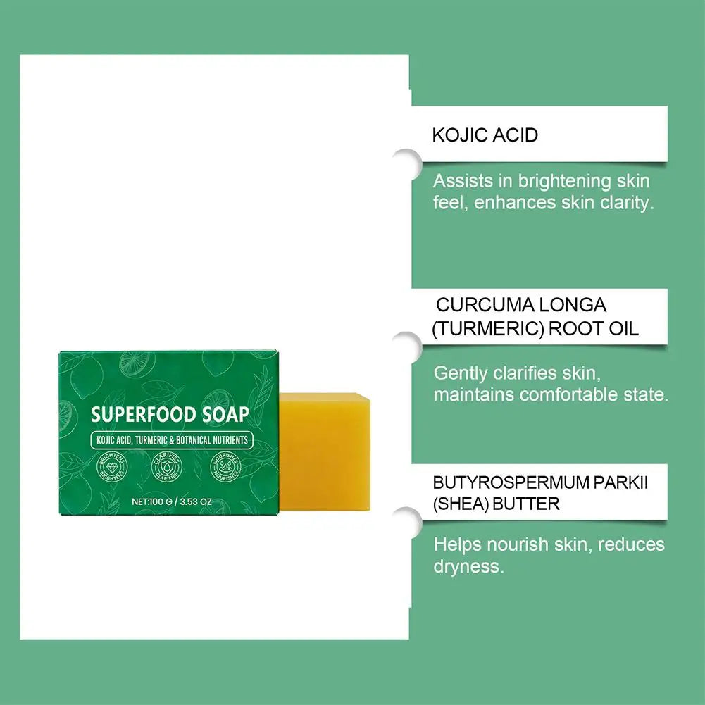 1/2PCS Turmeric Lemon Soap for Dark Spots Removal Skin Brightening Face Body Wash Deep Cleansing Nourishing Hyperpigmentation Ca