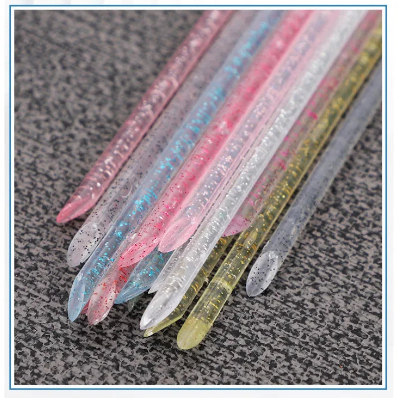50/100pcs Reusable Double-Ended Cuticle Pusher – Crystal Nail Art Tool for Manicure & Pedicure