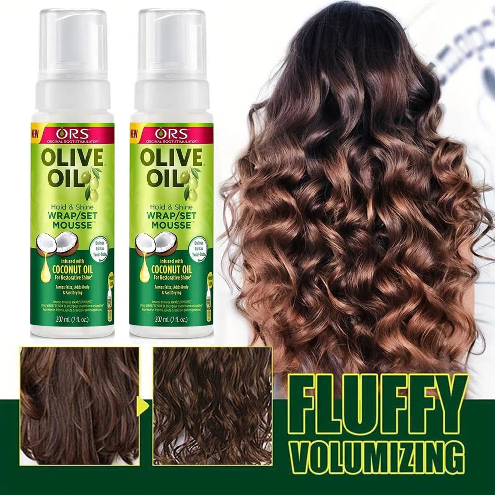 207ml/100ml  Curly Hair Mousse For Wigs Strong Hold Olive Oil Hair Styling Mousse Anti-Frizz Hair Foam Mousse For Styling Hair