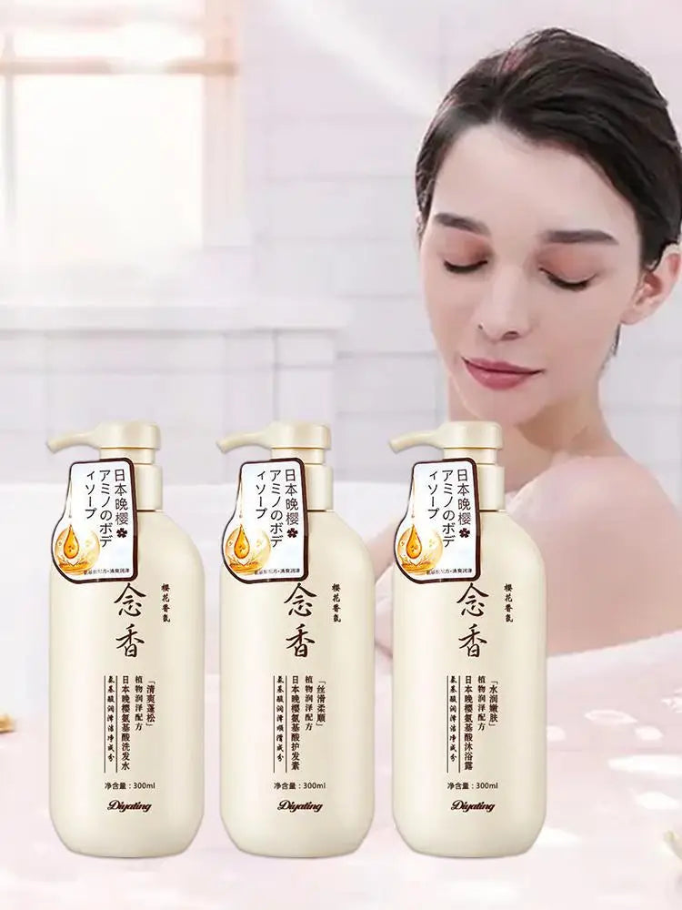300ml Amino acid fragrant Japanese evening shampoo hair conditioner conditioner and Se hair shampoo bath lotion sham I6H9