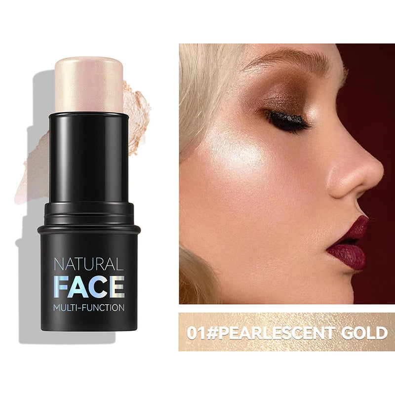 Face Pearl Stone Highlighter Stick Contour Shading Lasting Cheek Stereoscopic Brightening Skin Blush Illuminator Makeup Cosmetic