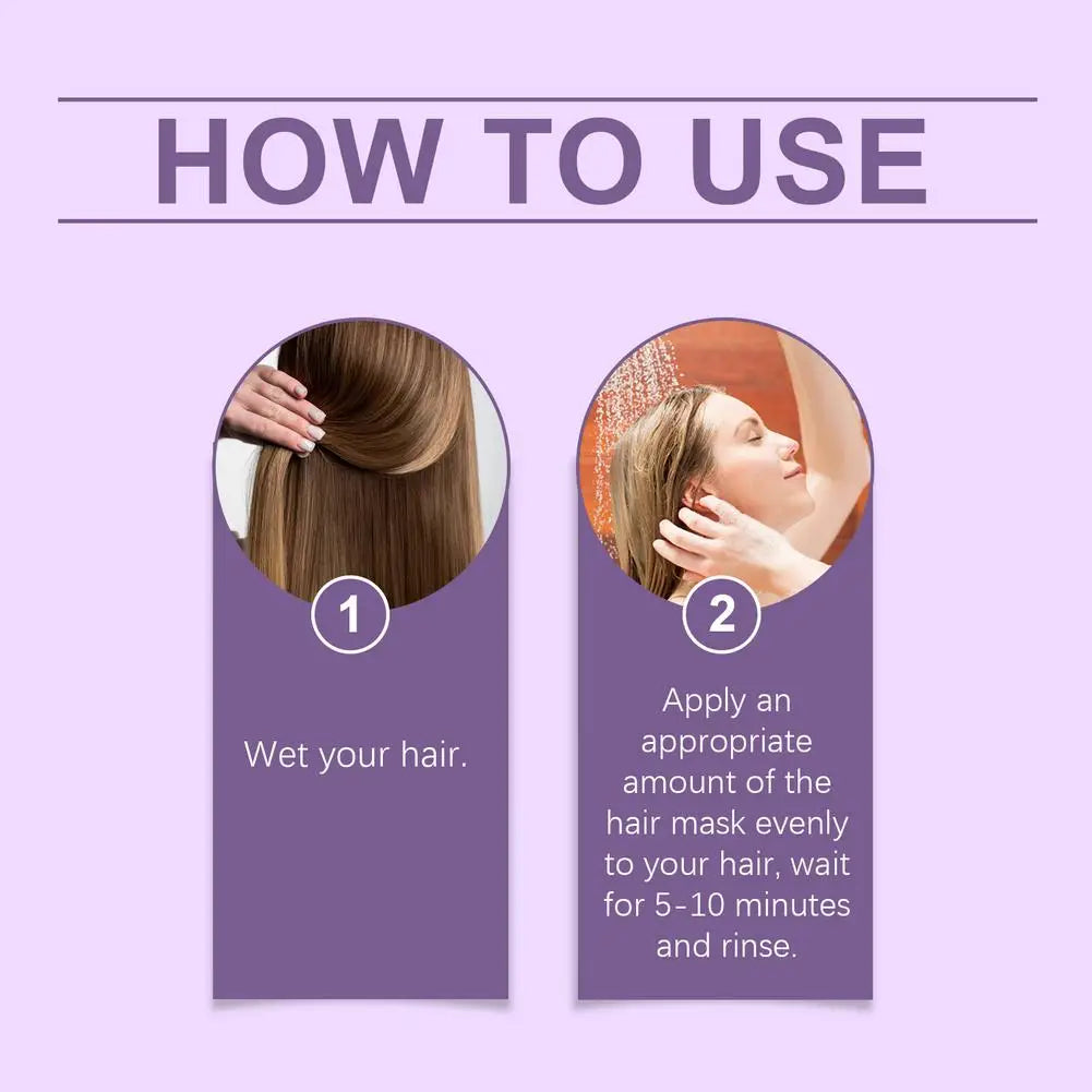 100ml Purple Hair Mask Deep Conditioner For Blonde, Silver And Gray Hair, Keratin Hair Mask Nourish Repair Damaged and Dry Hair