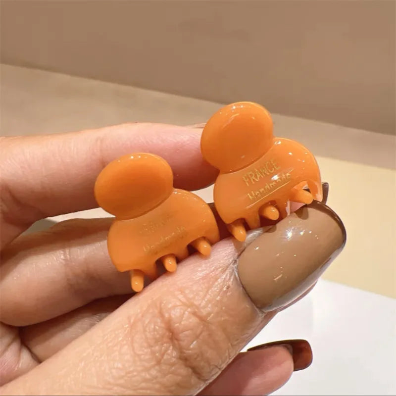 2Pcs/Set Mini 2cm Acetate Small Hair Claw Side Pins Acetate Hair Crabs for Girls Cute Hairpin Clips Women Hair Accessories