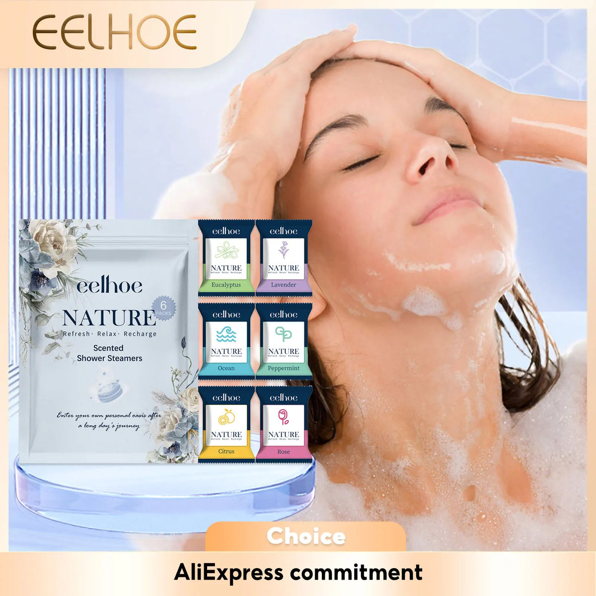 Aromatherapy Shower Steamers Sleep Aid Relaxing Relieve Stress Fatigue Shower Tablets Spa Bath Accessories Natural Scent Spa Rel