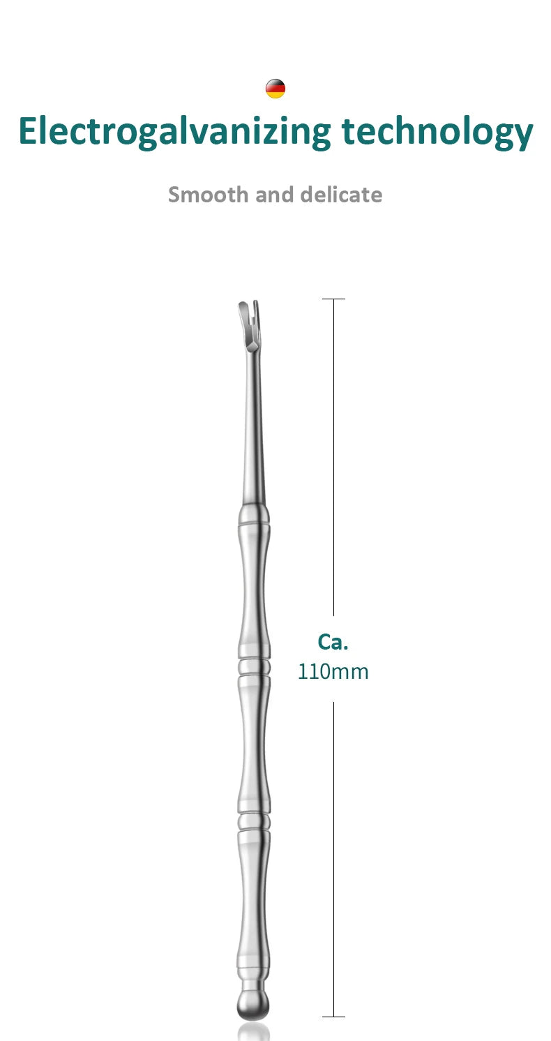 Premium Cuticle Remover Tool: Surgical Grade Stainless Steel Nail Art Manicure Scraper for Dead Skin & Nail Cleaning