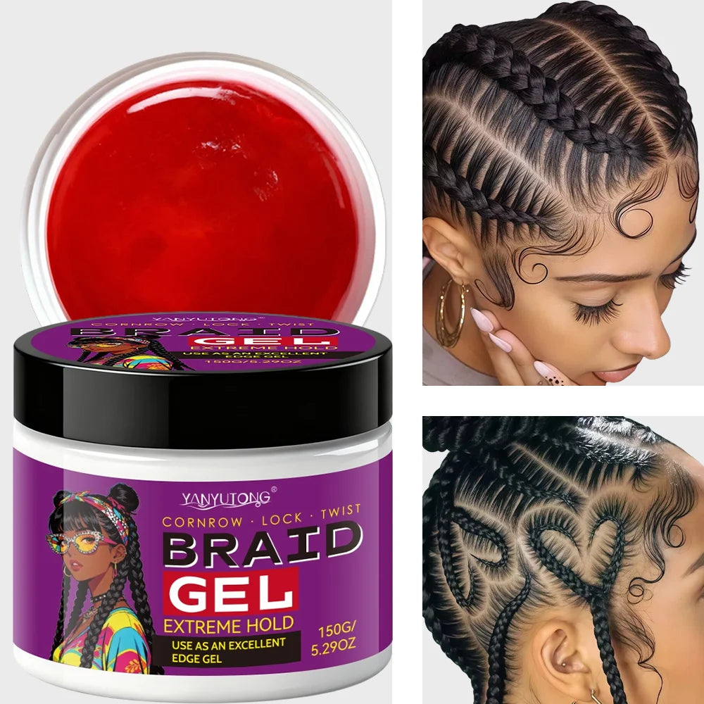 Styling Broken Hair Braiding Gel, Carbom Formula, Edge Control Twisting Gel Tame Frizz & Edges, Braiding Gel, Hailine Control,