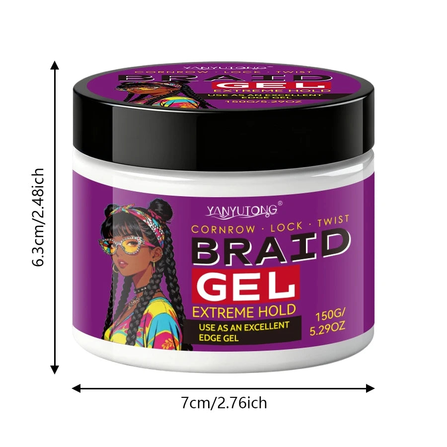 Styling Broken Hair Braiding Gel, Carbom Formula, Edge Control Twisting Gel Tame Frizz & Edges, Braiding Gel, Hailine Control,